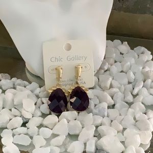 Crimson Purple Gemstone Earrings